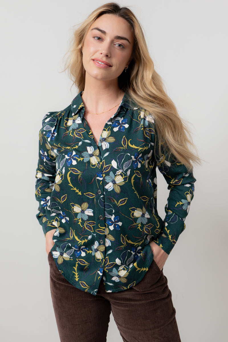 An image of the Lily & Me Beech Shirt Shibori