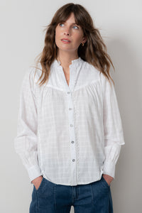 An image of the Lily & Me Wayfaring Blouse Plain Check