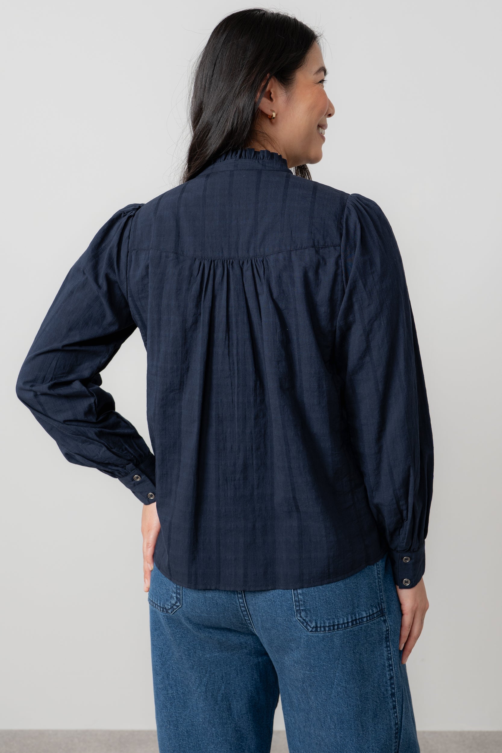 An image of the Lily & Me Wayfaring Blouse Plain Check
