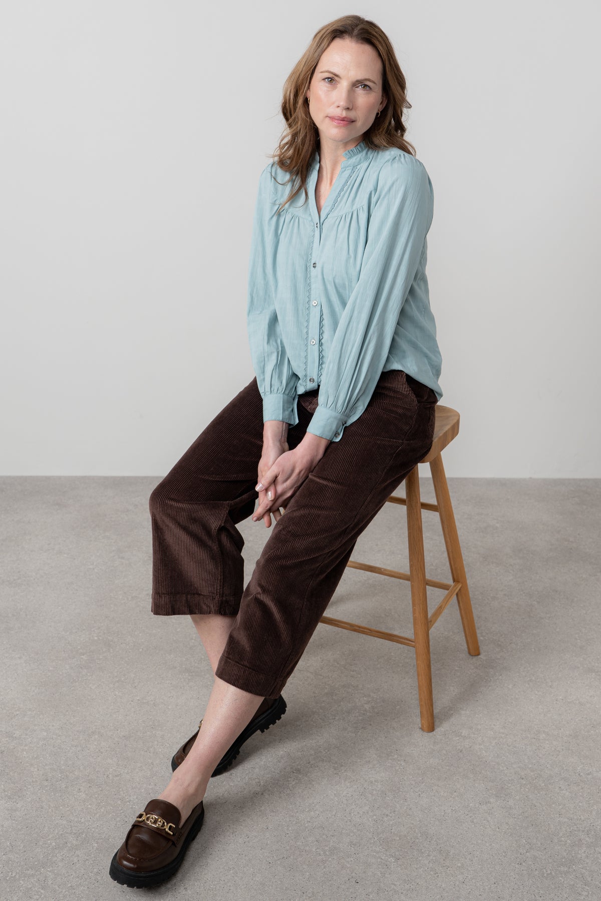 An image of the Lily & Me Wayfaring Blouse Plain Check