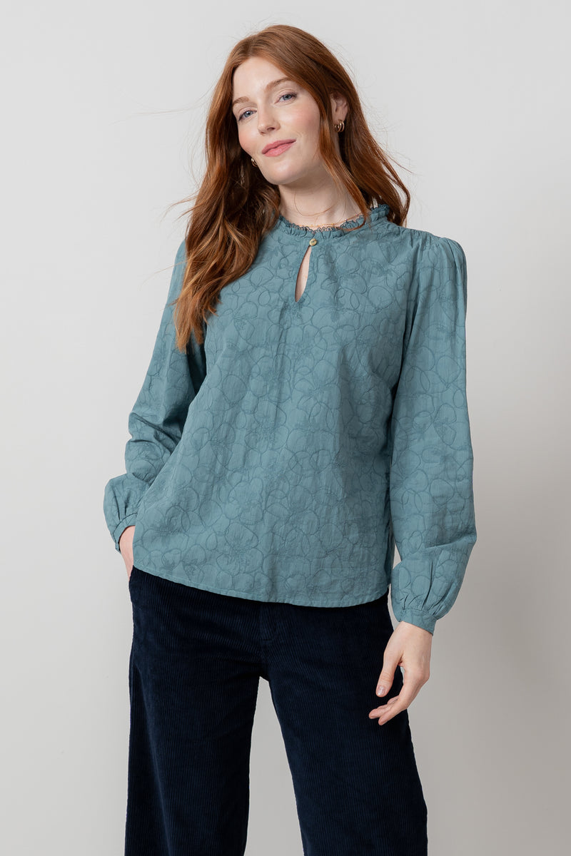 An image of the Lily & Me Emily Blouse Plain Jacquard