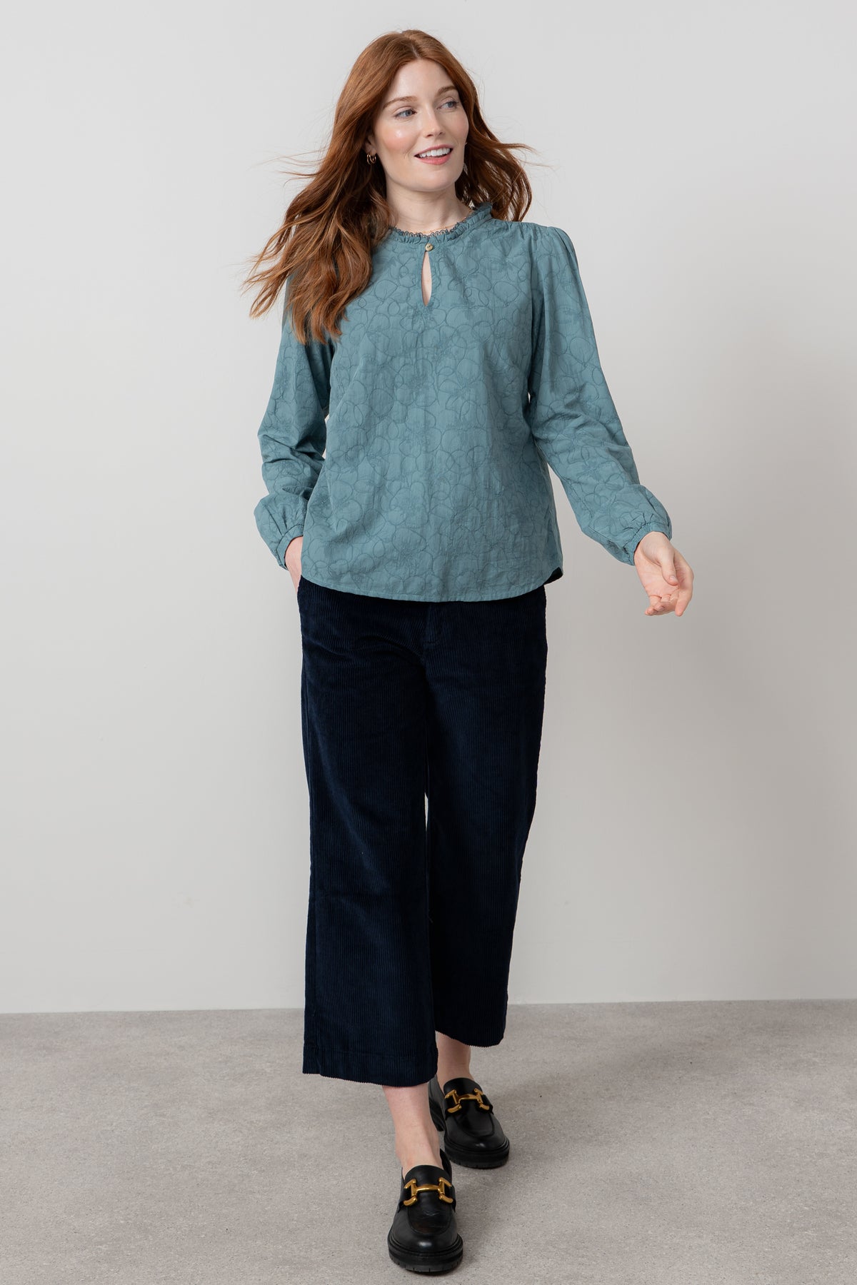 An image of the Lily & Me Emily Blouse Plain Jacquard