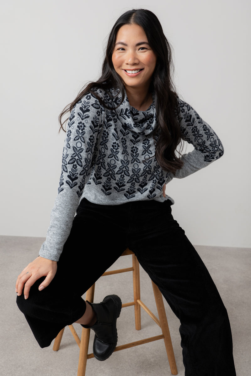 An image of the Lily & Me Relaxed Everyday Jumper Folk Fairisle