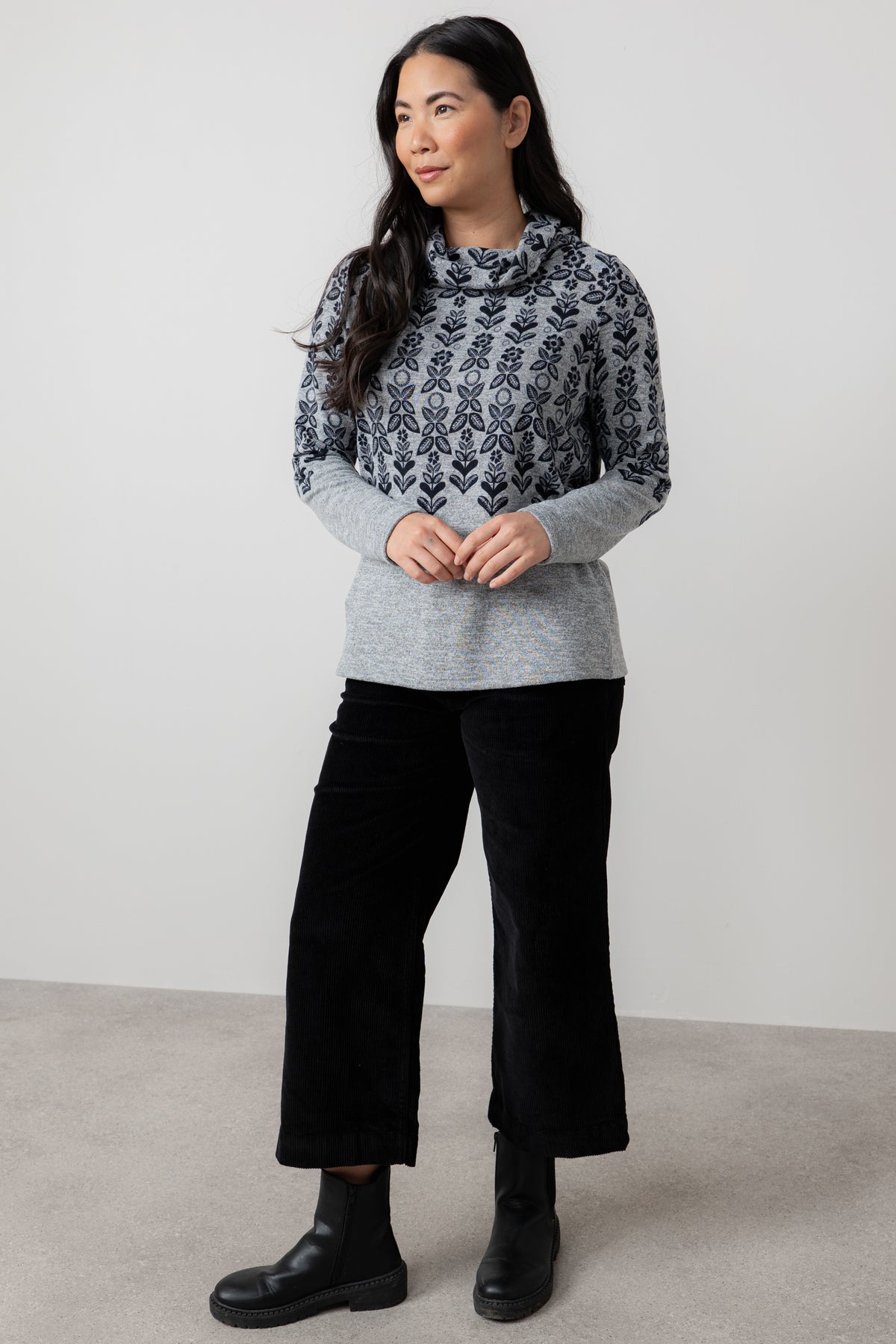 An image of the Lily & Me Relaxed Everyday Jumper Folk Fairisle