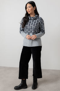 An image of the Lily & Me Relaxed Everyday Jumper Folk Fairisle