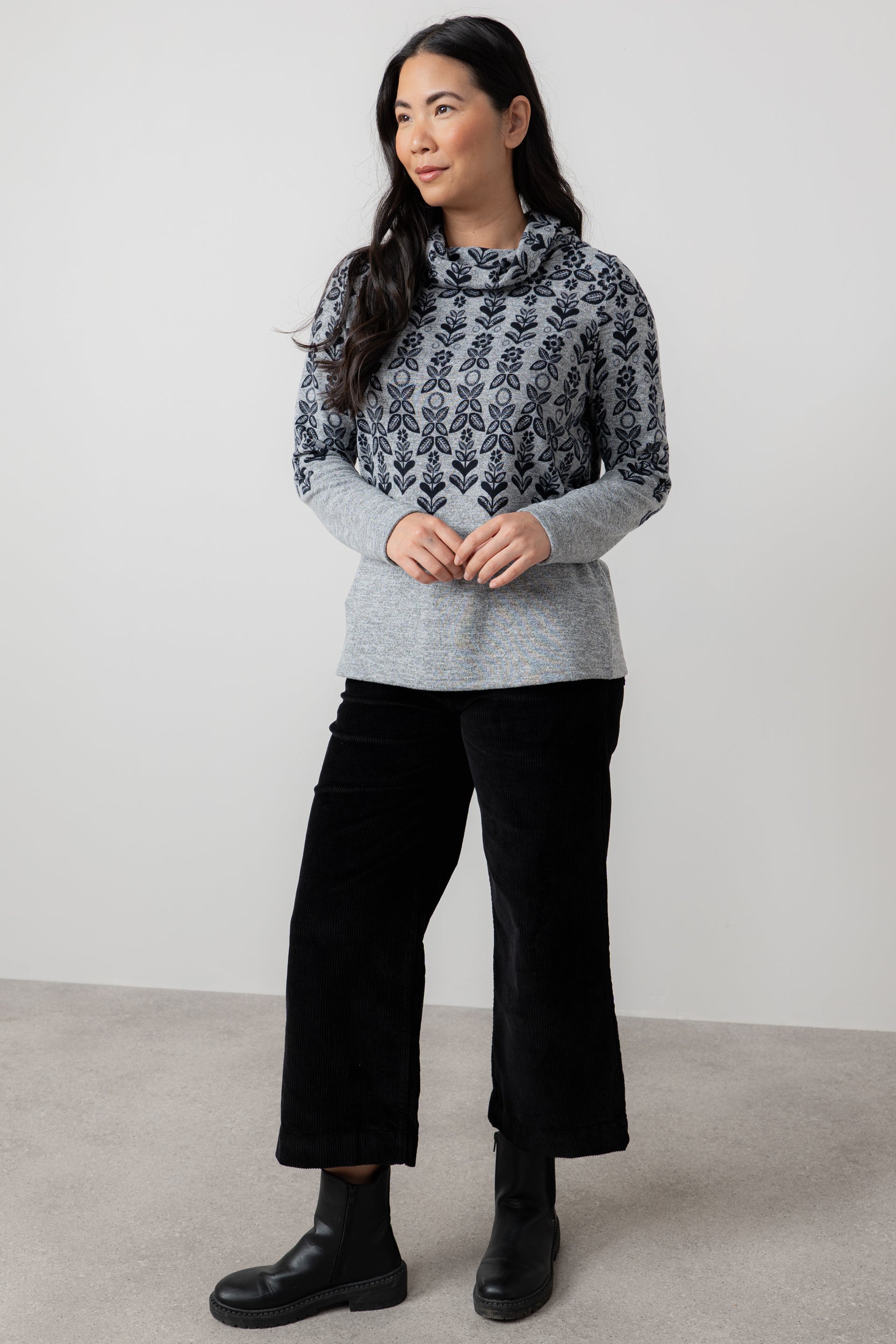 An image of the Lily & Me Relaxed Everyday Jumper Folk Fairisle