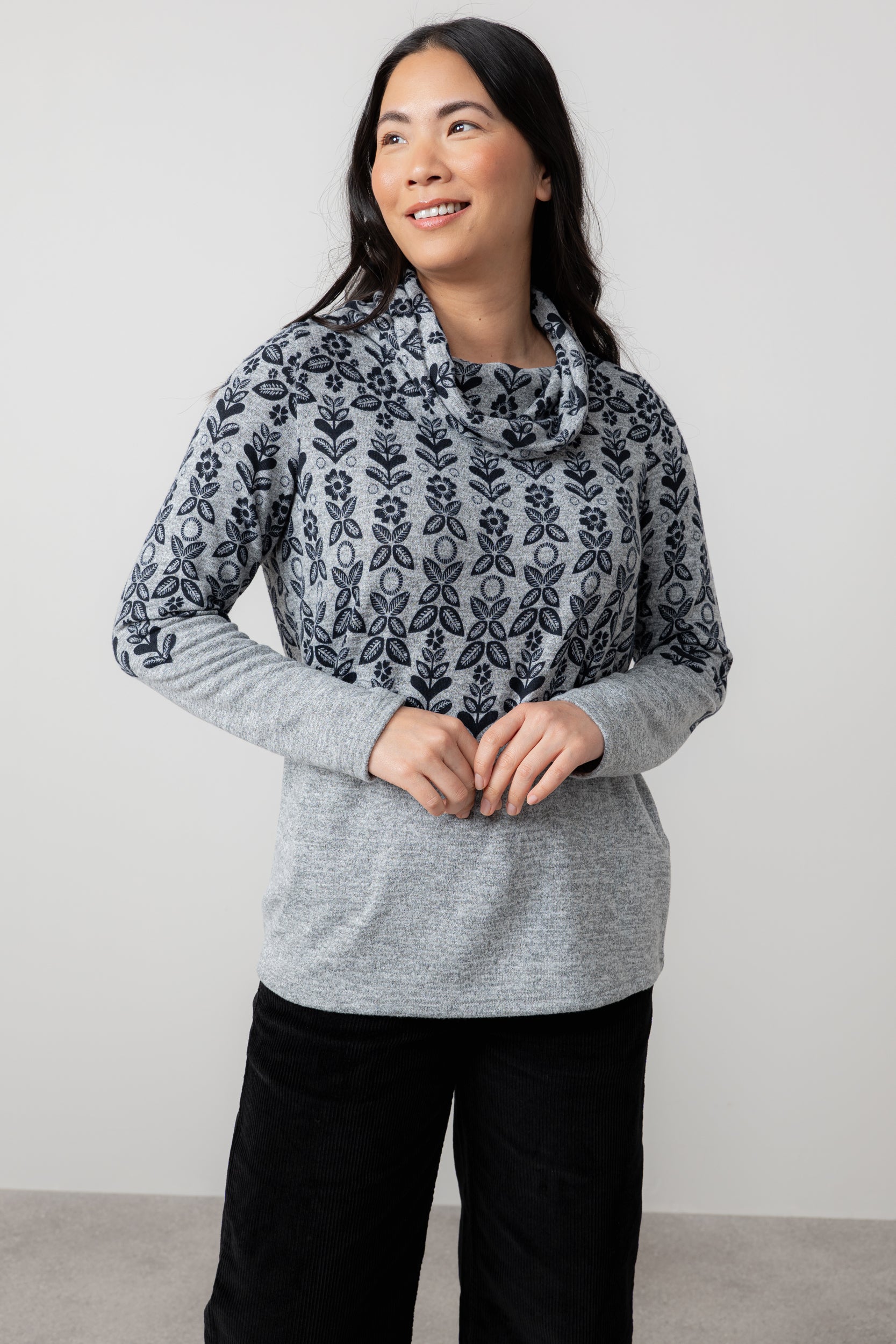 An image of the Lily & Me Relaxed Everyday Jumper Folk Fairisle