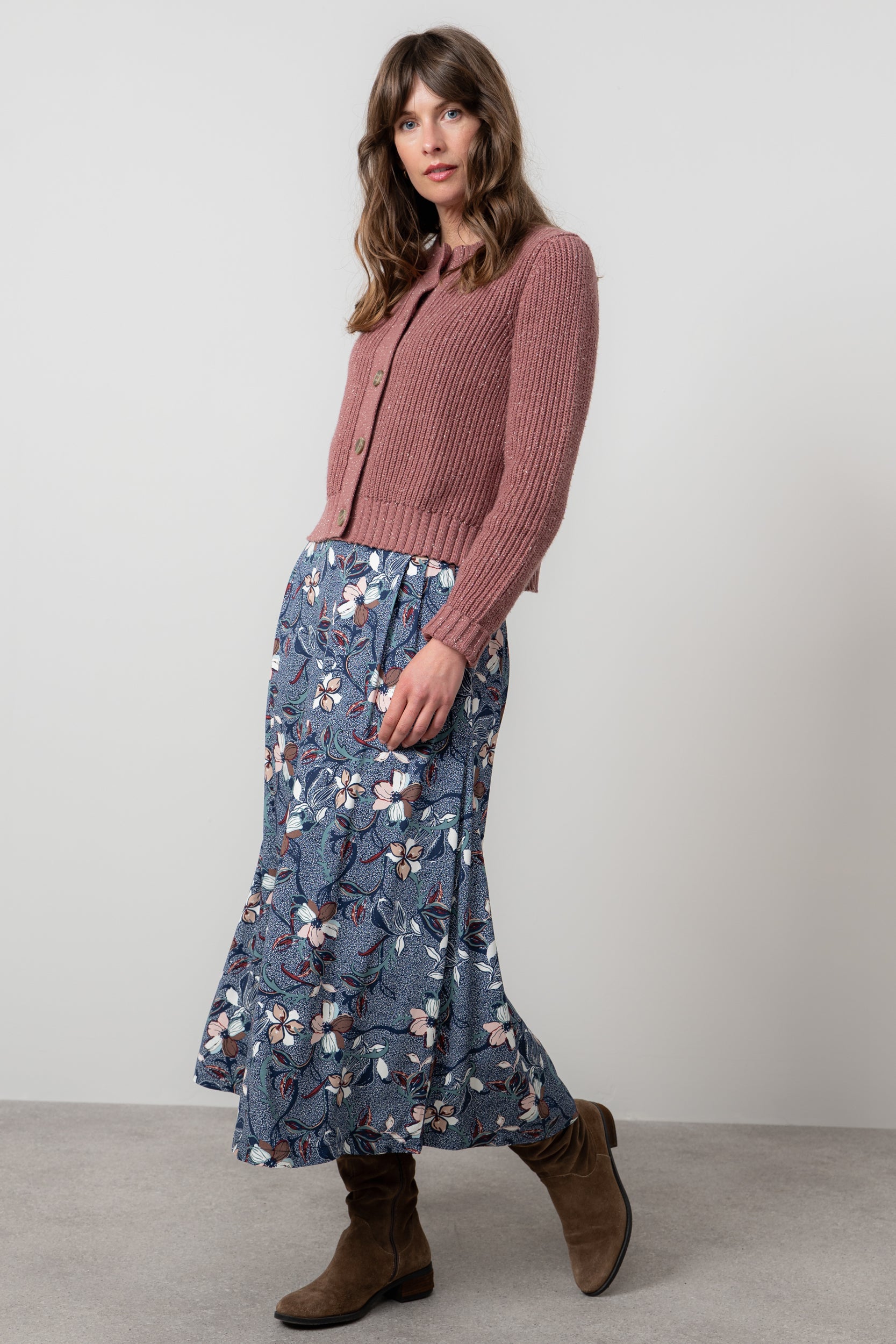 An image of the Lily & Me June Rib Cardigan Knit