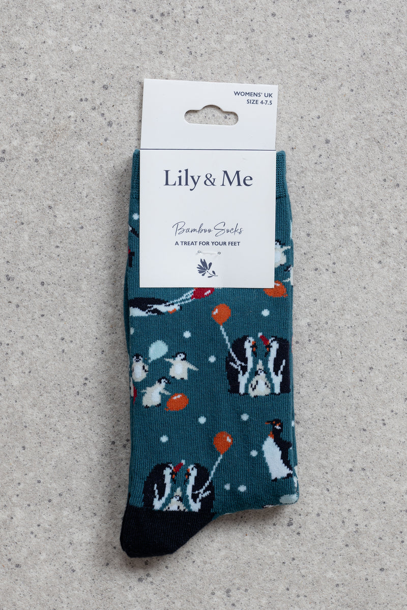 An image of the Lily & Me Party Penguin Socks