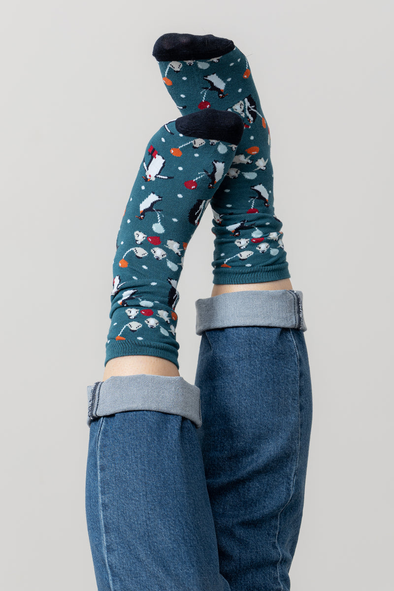 An image of the Lily & Me Party Penguin Socks