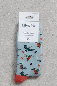 An image of the Lily & Me Kingfisher Socks