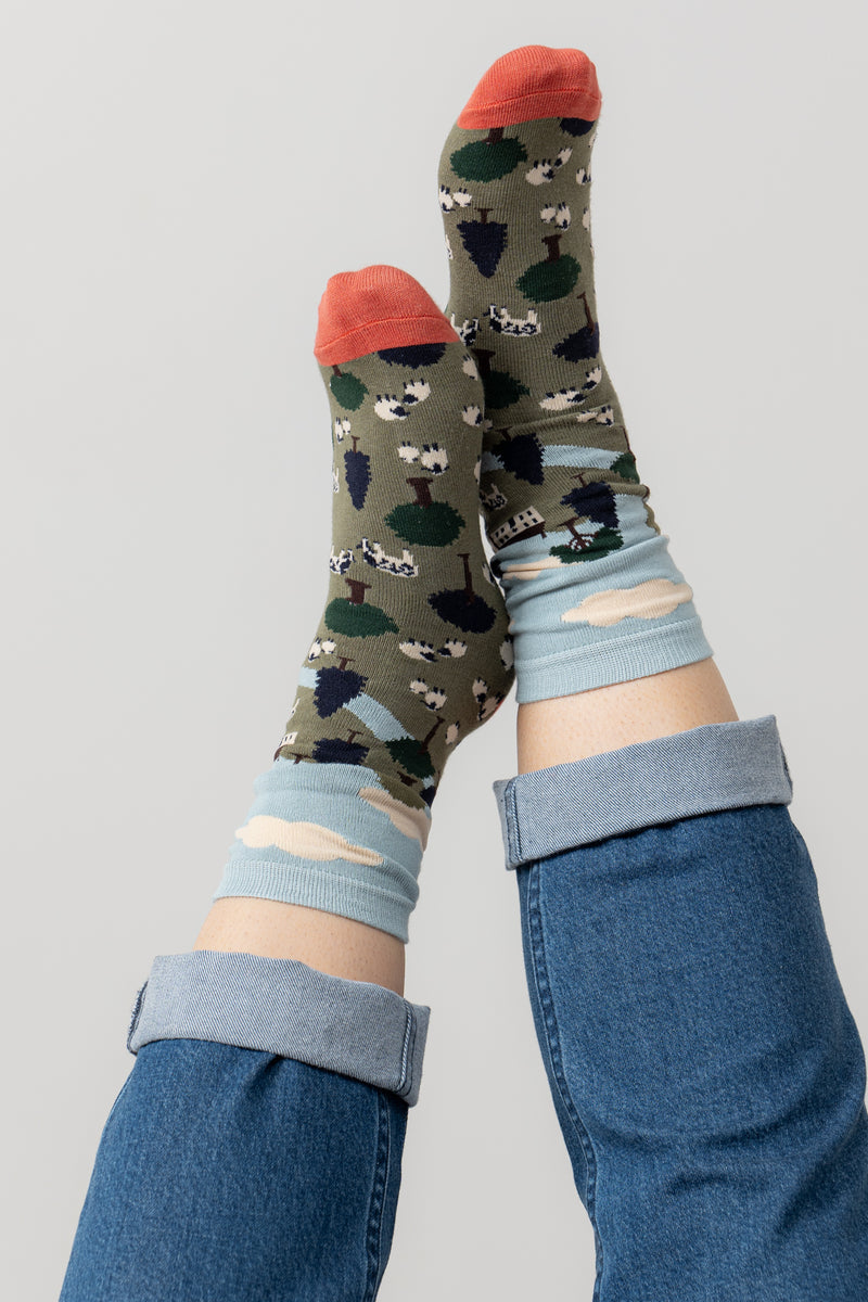 An image of the Lily & Me Country Scene Socks