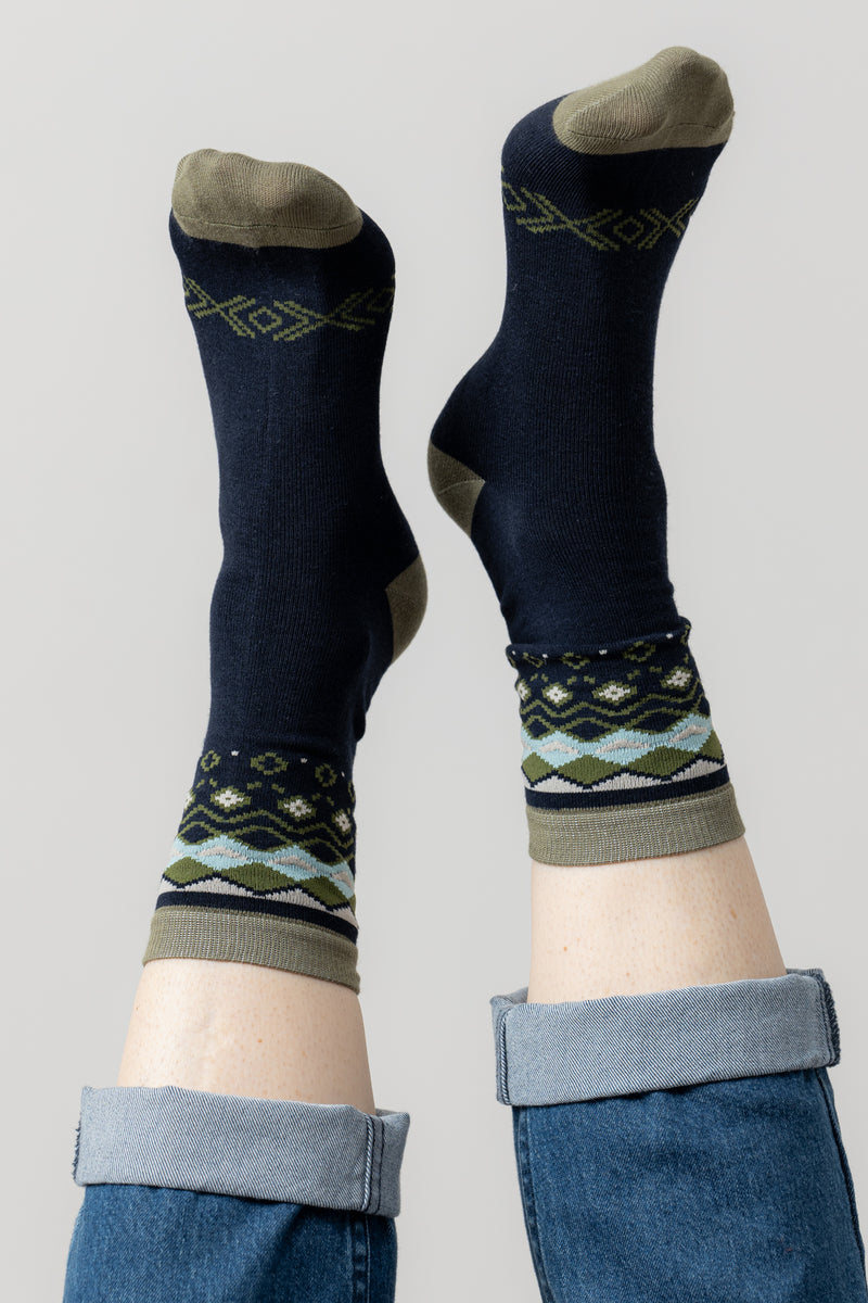 An image of the Lily & Me Fair Isle Socks