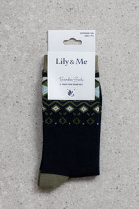 An image of the Lily & Me Fair Isle Socks