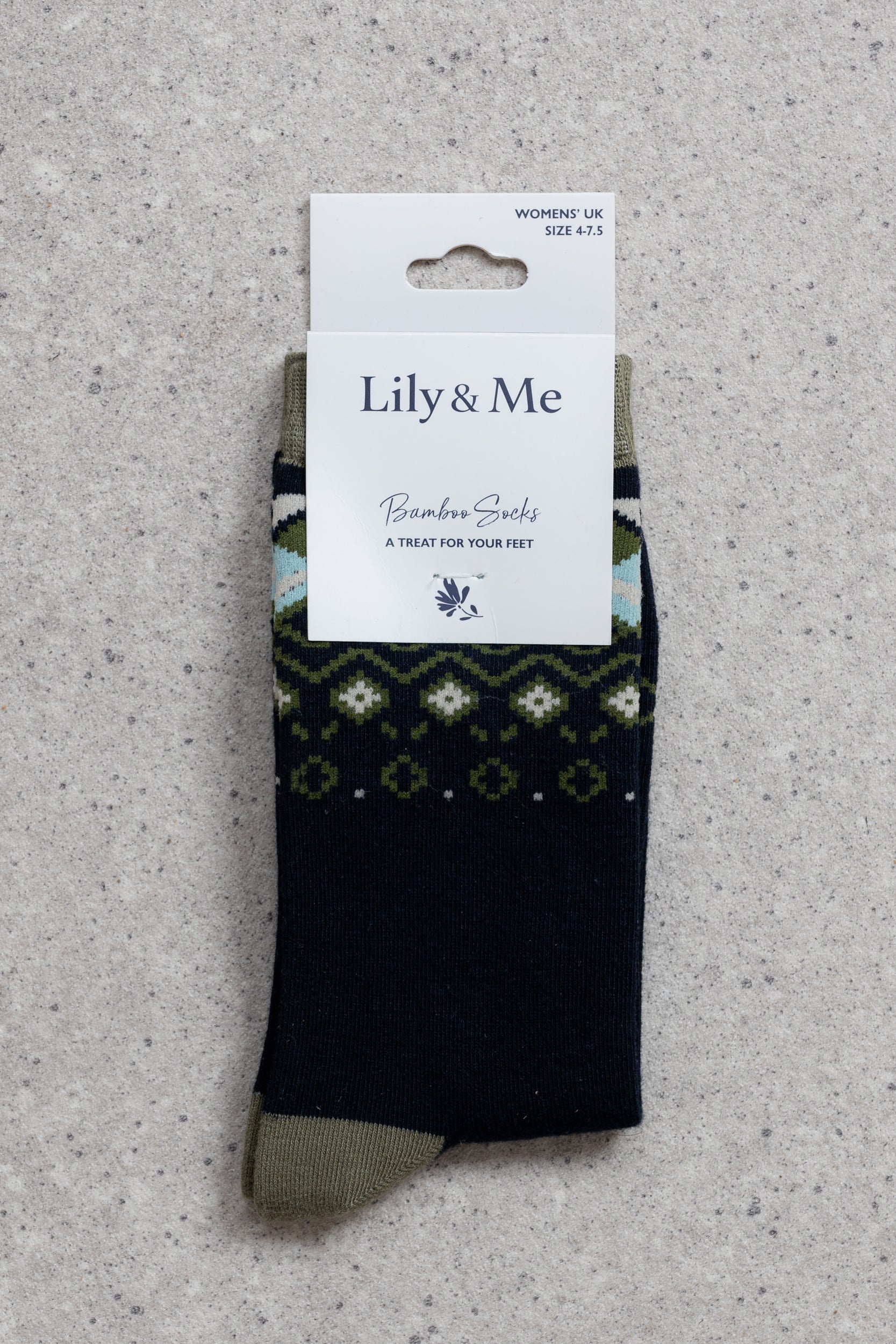 An image of the Lily & Me Fair Isle Socks