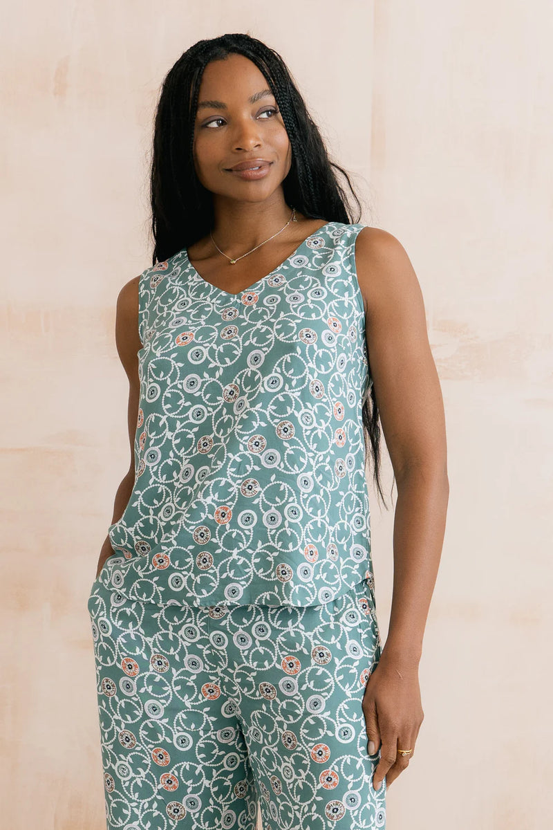 An image of the Lily & Me Sea Breeze Vest Sea Holly