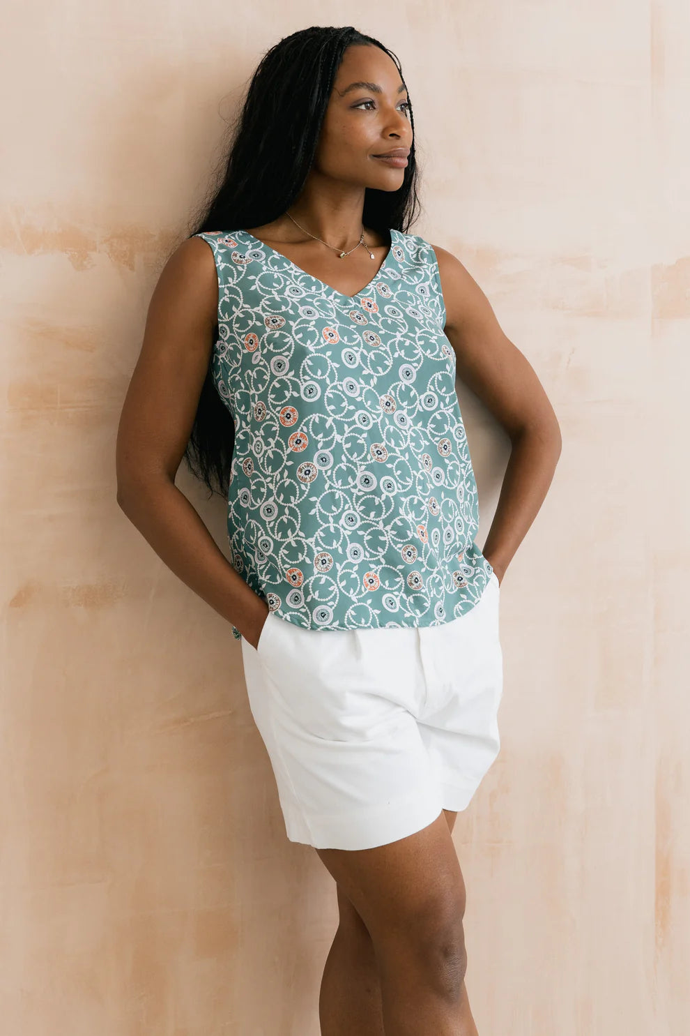 An image of the Lily & Me Sea Breeze Vest Sea Holly