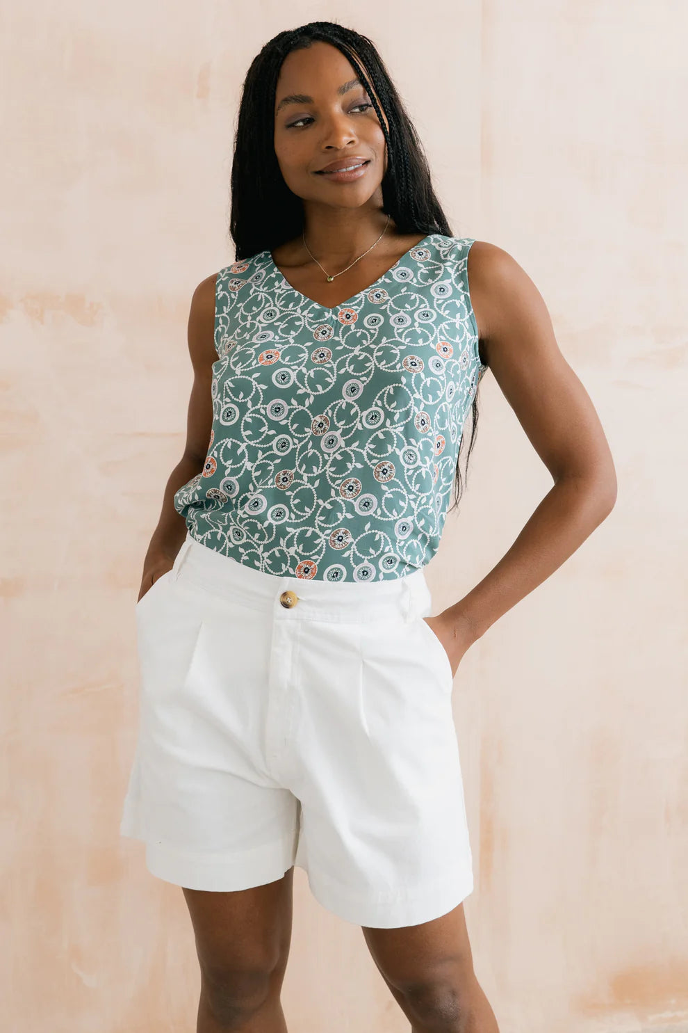 An image of the Lily & Me Sea Breeze Vest Sea Holly
