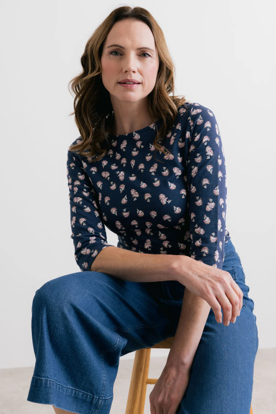 Monica 3/4 Sleeve Top Verbena