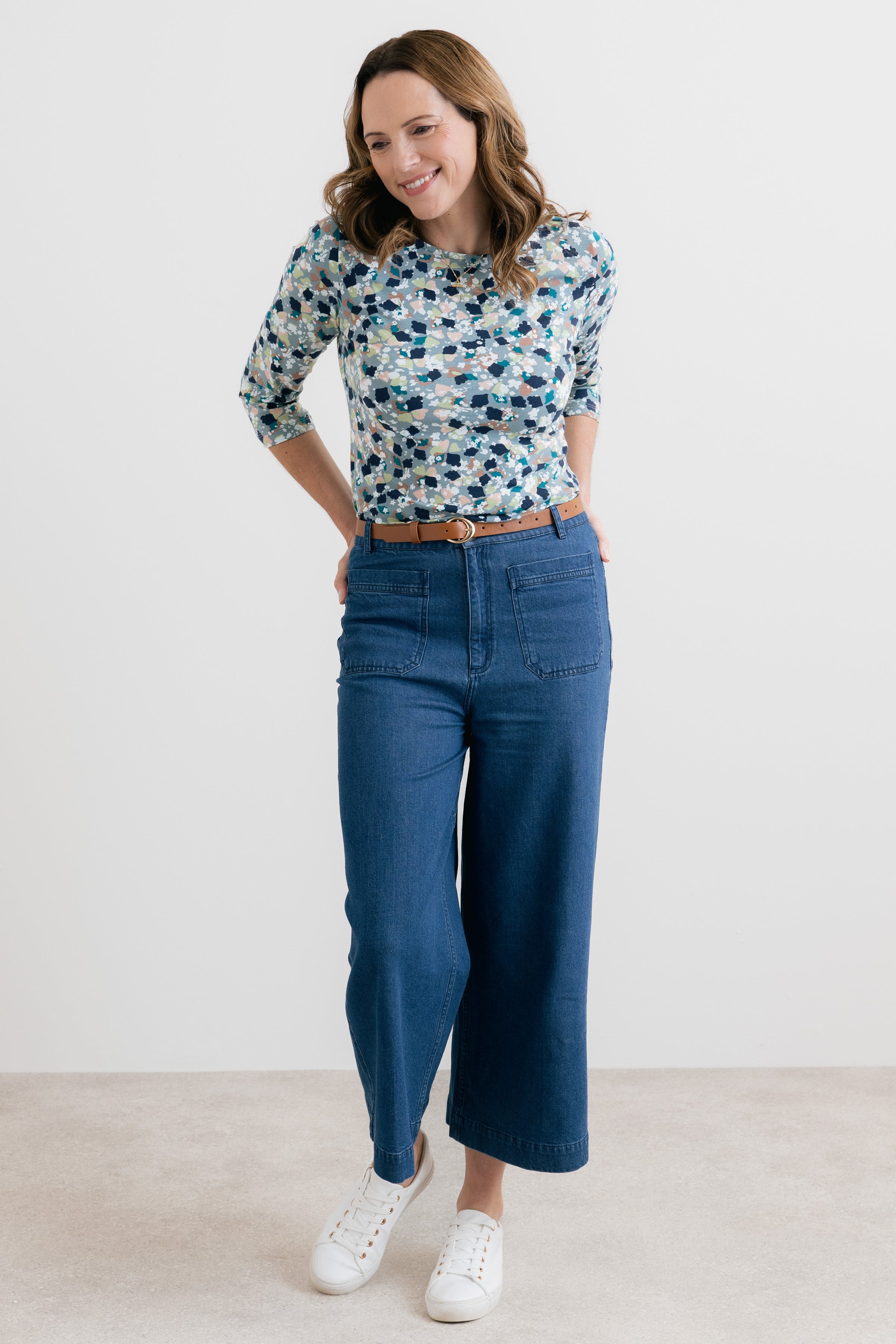 Monica 3/4 Sleeve Top Water Violet