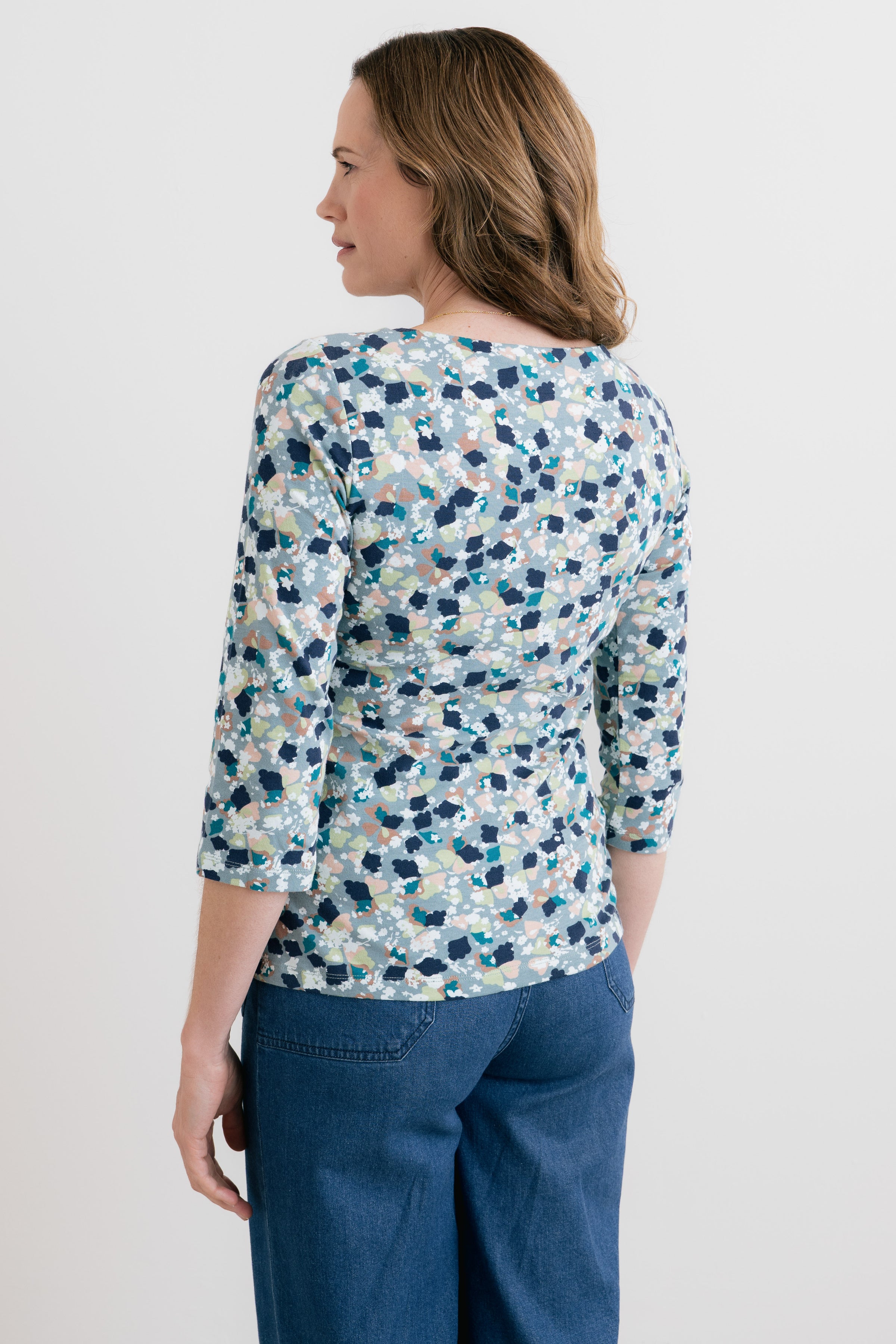 Monica 3/4 Sleeve Top Water Violet