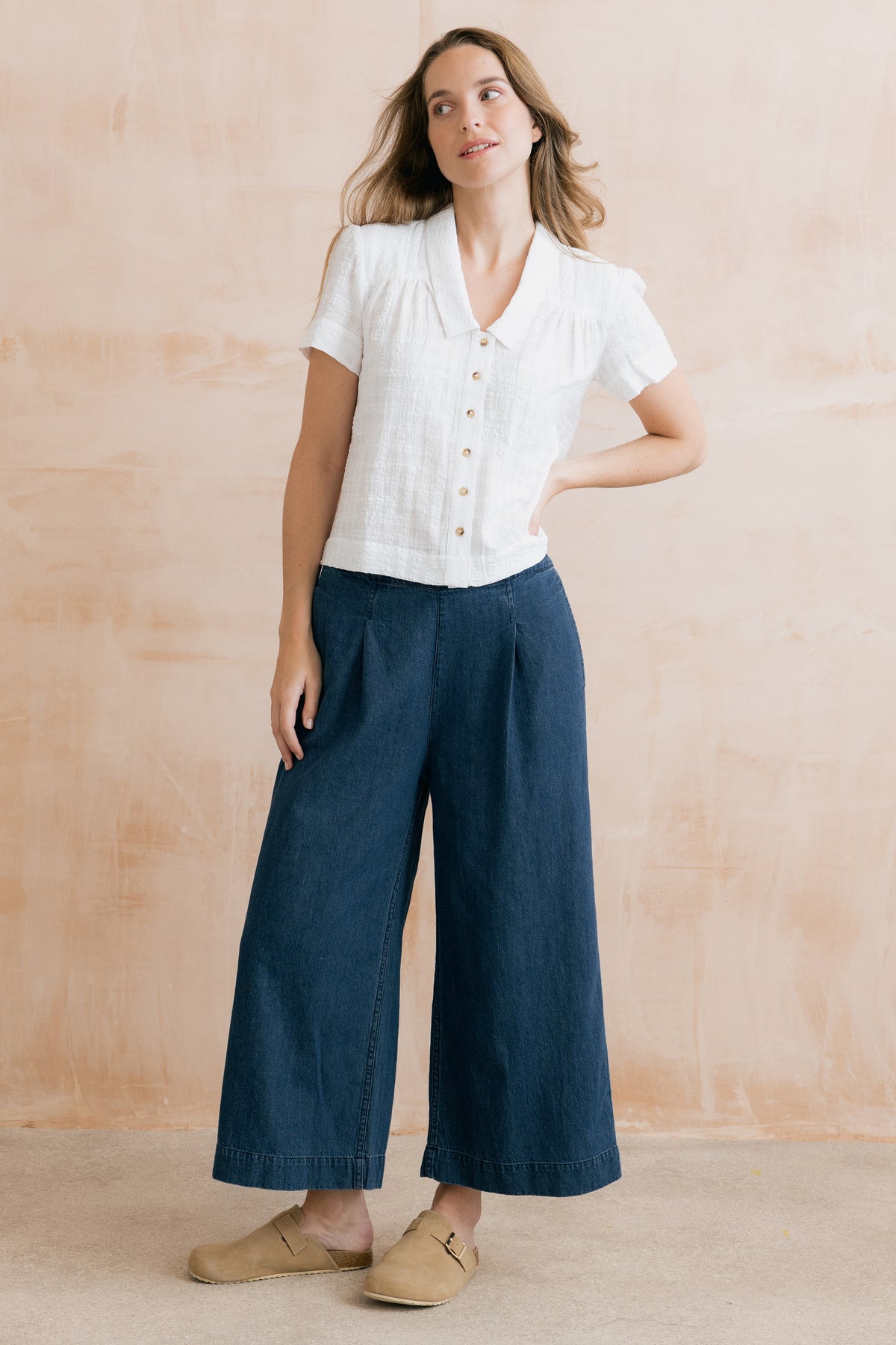 An image of the Lily & Me Lowlands Blouse Plain Seersucker