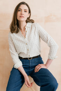Beech Shirt Embroidered Geo Stripe