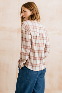 Sage Frill Blouse Multicolour Check