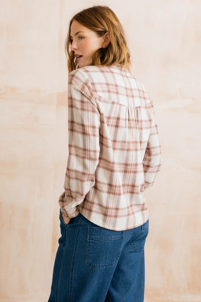 Sage Frill Blouse Multicolour Check