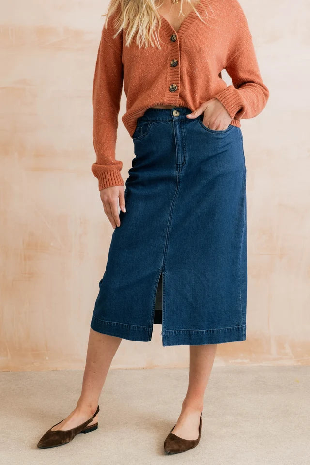 Morwenna Skirt Plain Denim