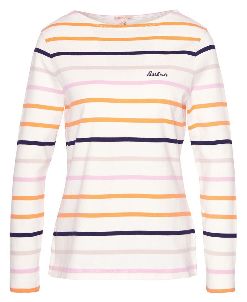 An image of the Barbour Hawkins Top in the colour Cloud Stripe.