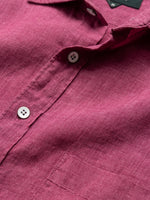 Rodd & Gunn Coromandel Long Sleeve Shirt. A long sleeve shirt with collared neckline, button closures and faded look. This shirt is a berry colour.