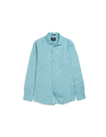 Rodd & Gunn Coromandel Long Sleeve Shirt. A long sleeve shirt with collared neckline, button closures and faded look. This shirt is a washed teal colour.