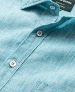 Rodd & Gunn Coromandel Long Sleeve Shirt. A long sleeve shirt with collared neckline, button closures and faded look. This shirt is a washed teal colour.