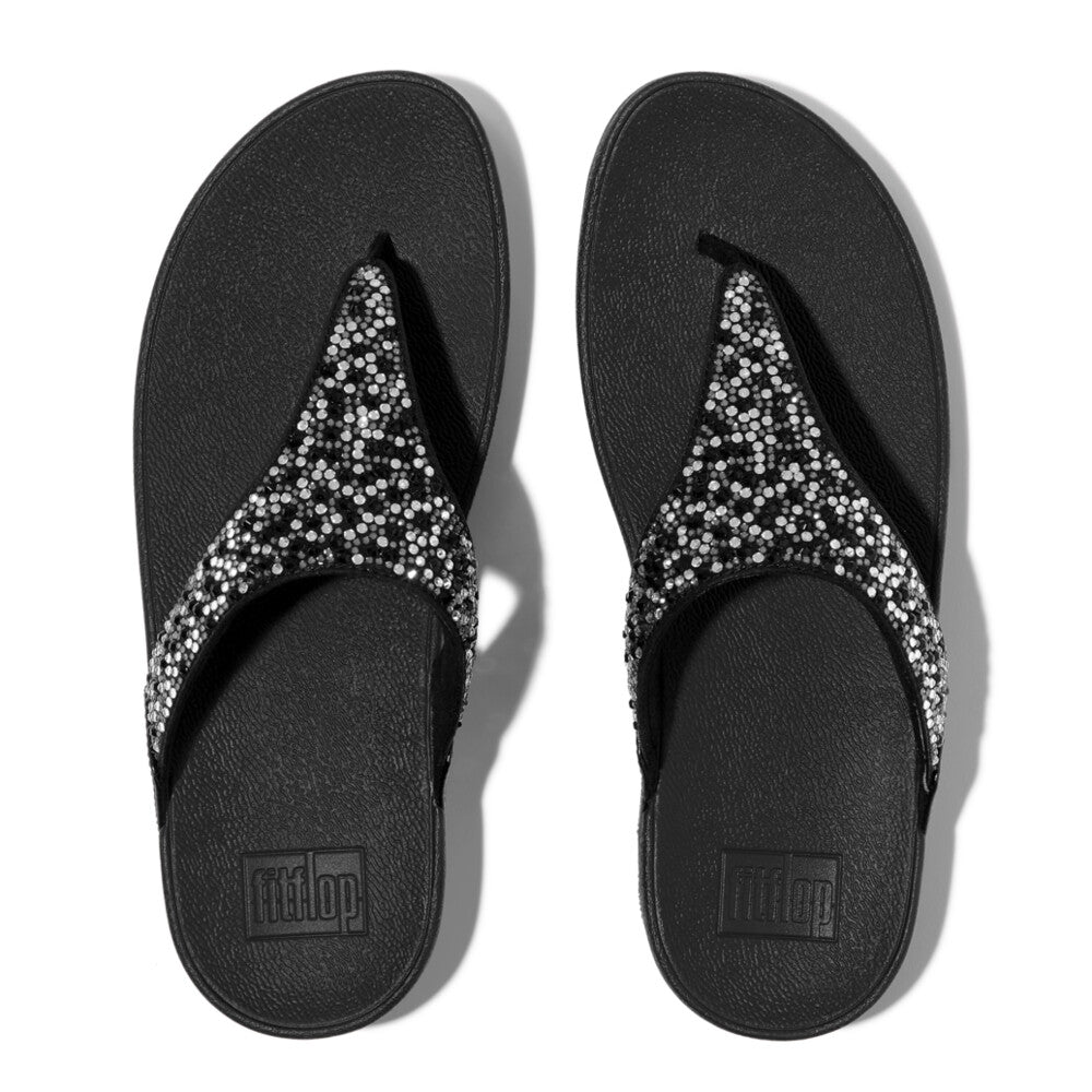 An image of the Fitflop Lulu Crystal-Mix Toe-Post Sandals