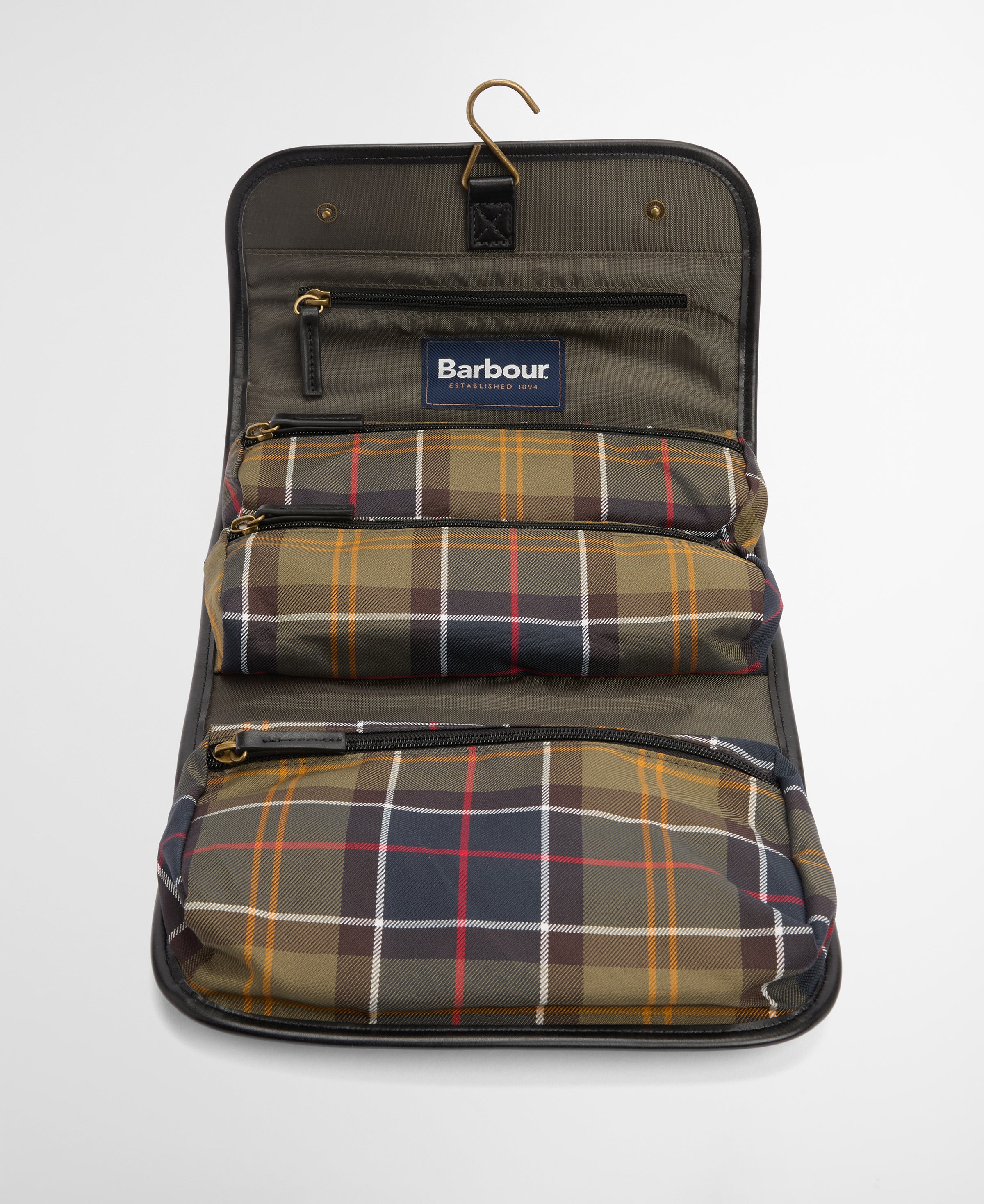 An image of the Barbour Tartan Hanging Washbag