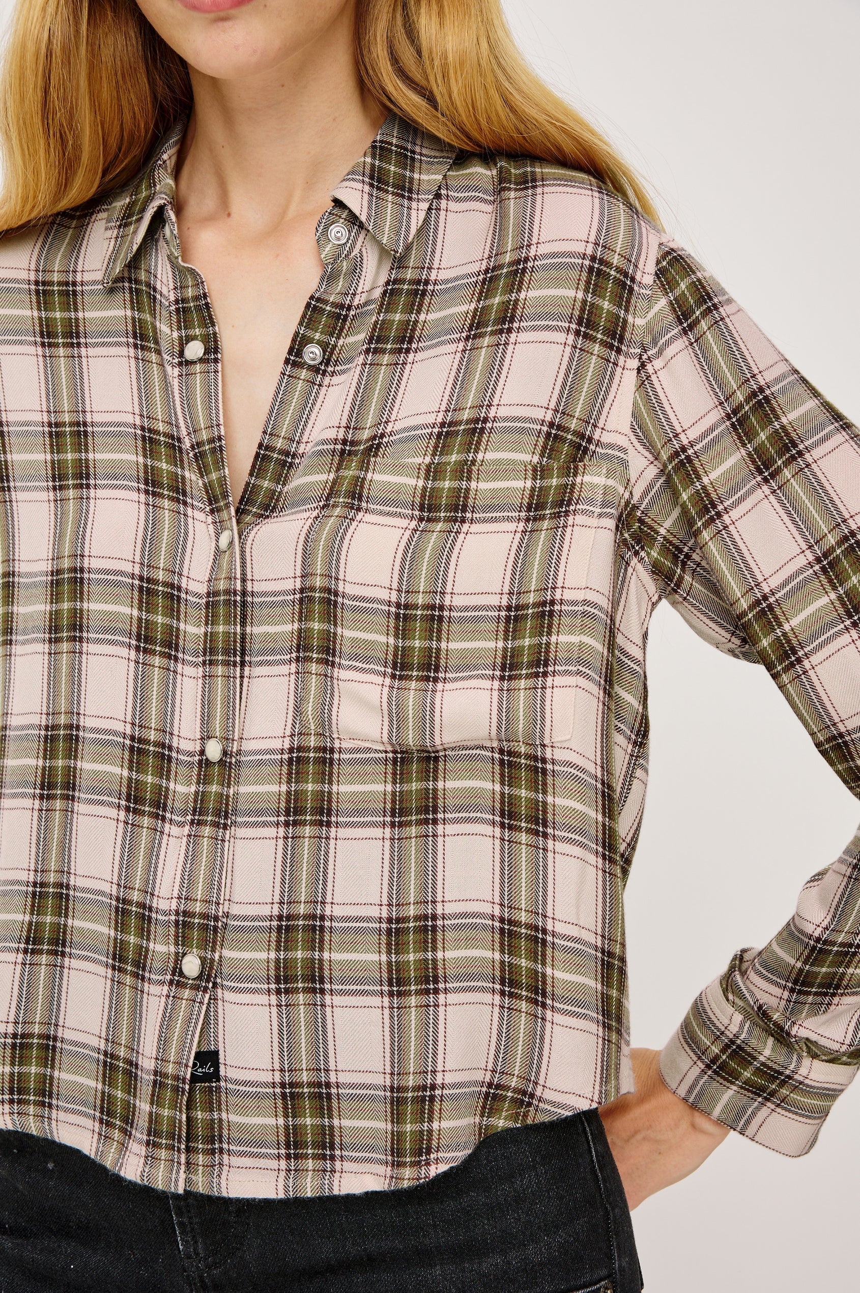 An image of the Rails Malin Long Sleeve Button Down Top