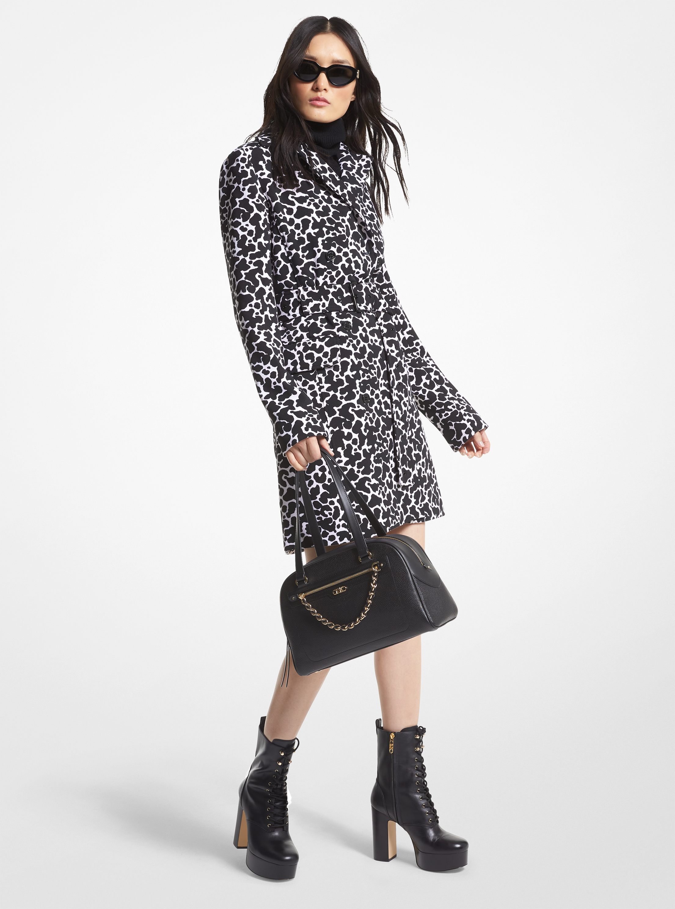 An image of the Michael Kors Dalmatian Print Coat