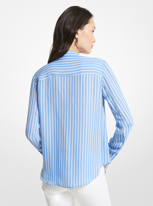 An image of the Michael Kors Stripe Silk Blouse