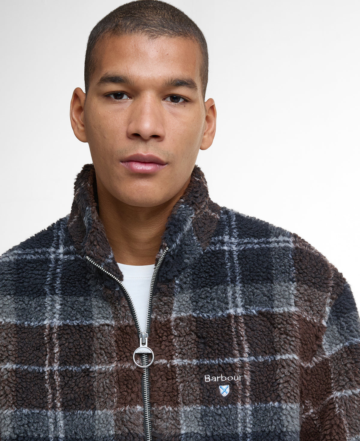 An image of the Barbour Tartan Fleece Zip Through