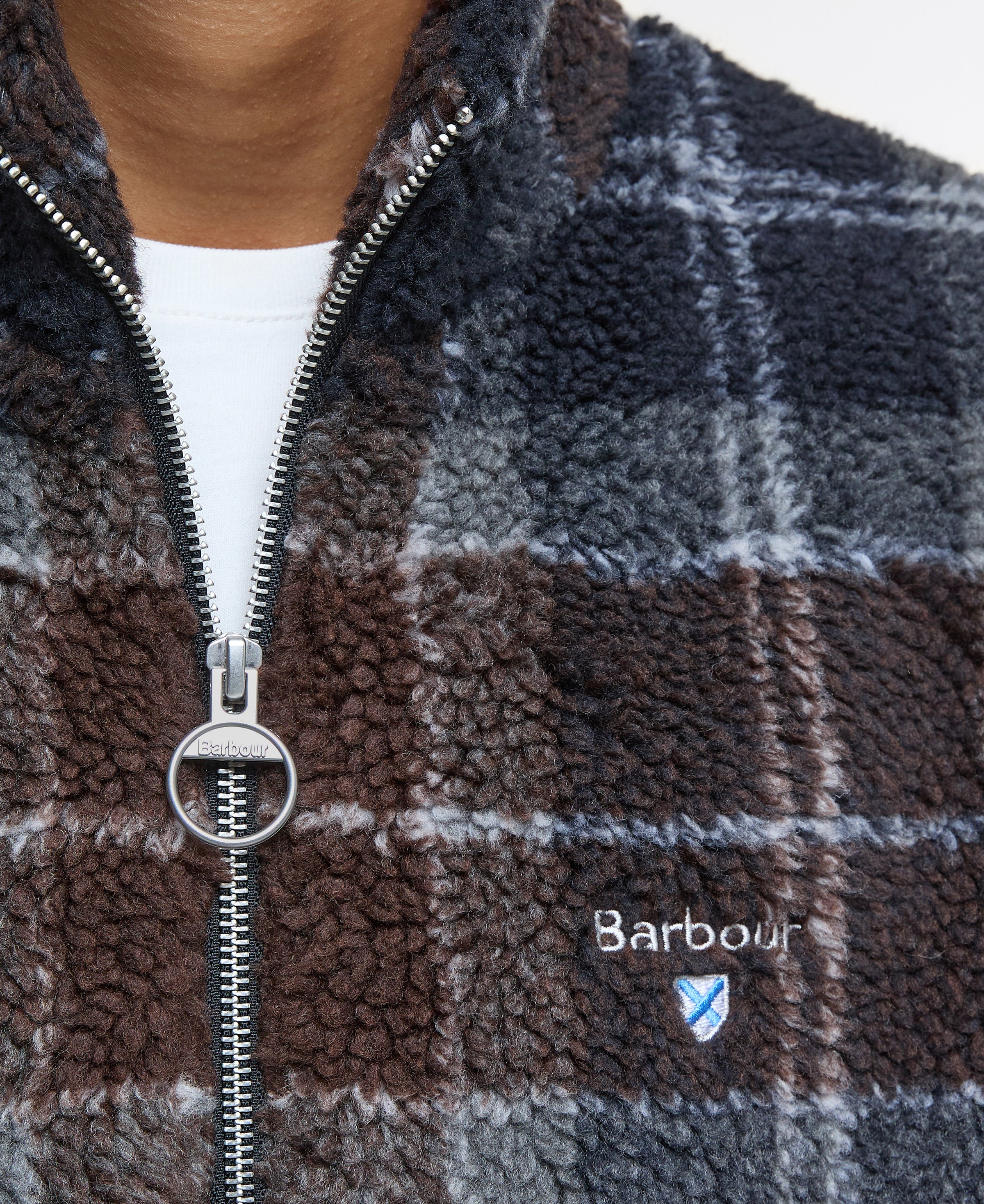 An image of the Barbour Tartan Fleece Zip Through
