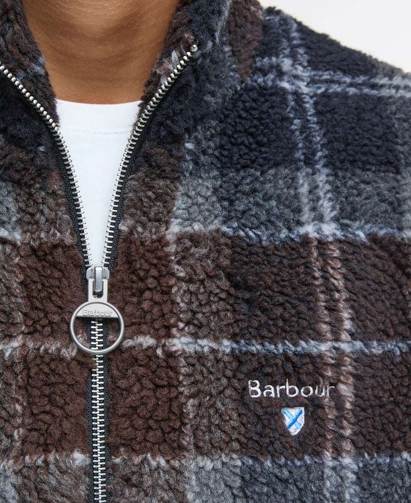 An image of the Barbour Tartan Fleece Zip Through