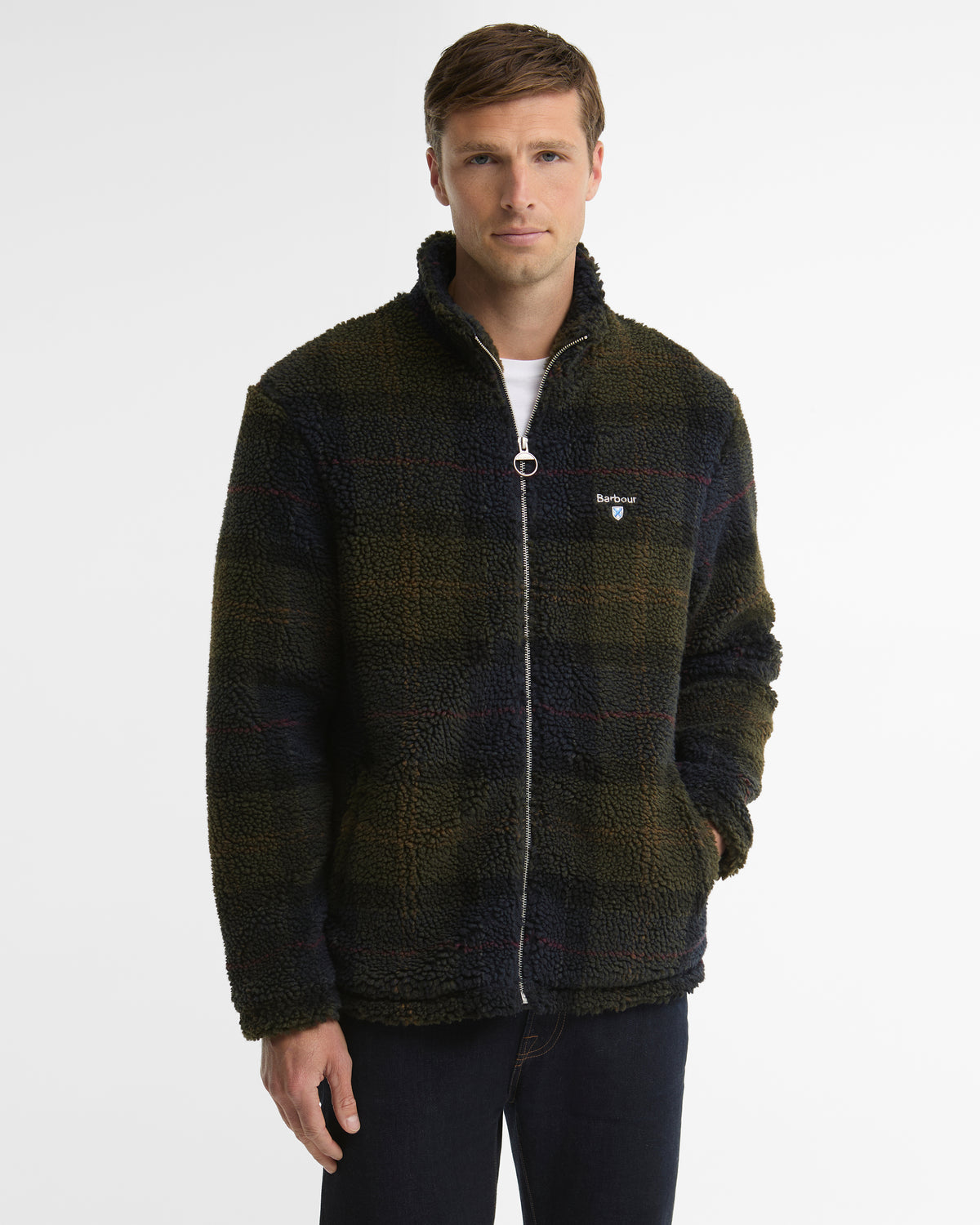 Tartan Fleece Zip Through Sweatshirt
