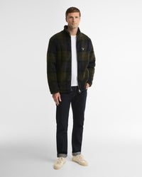 Tartan Fleece Zip Through Sweatshirt
