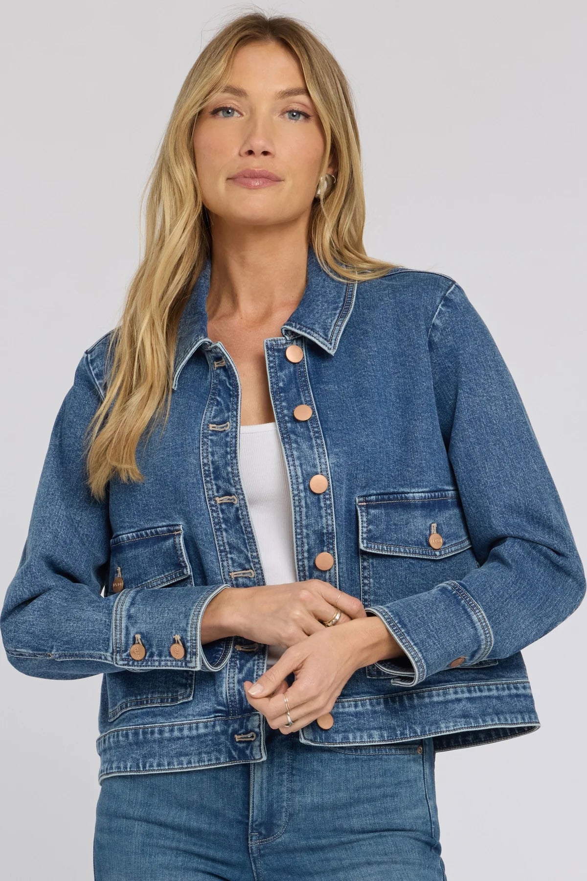 Denim Jacket With Oversized Pockets
