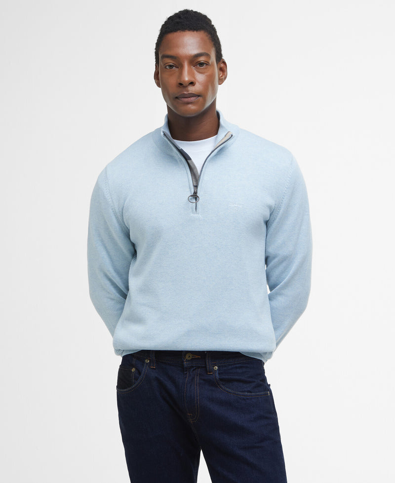 An image of the Barbour Cotton Half Zip Knit Sweater