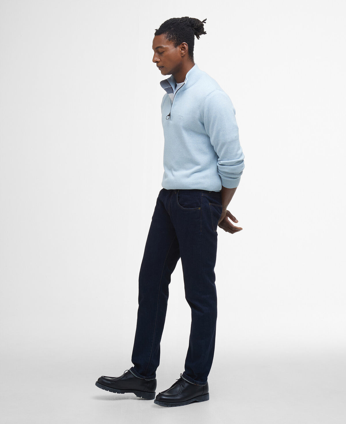 An image of the Barbour Cotton Half Zip Knit Sweater