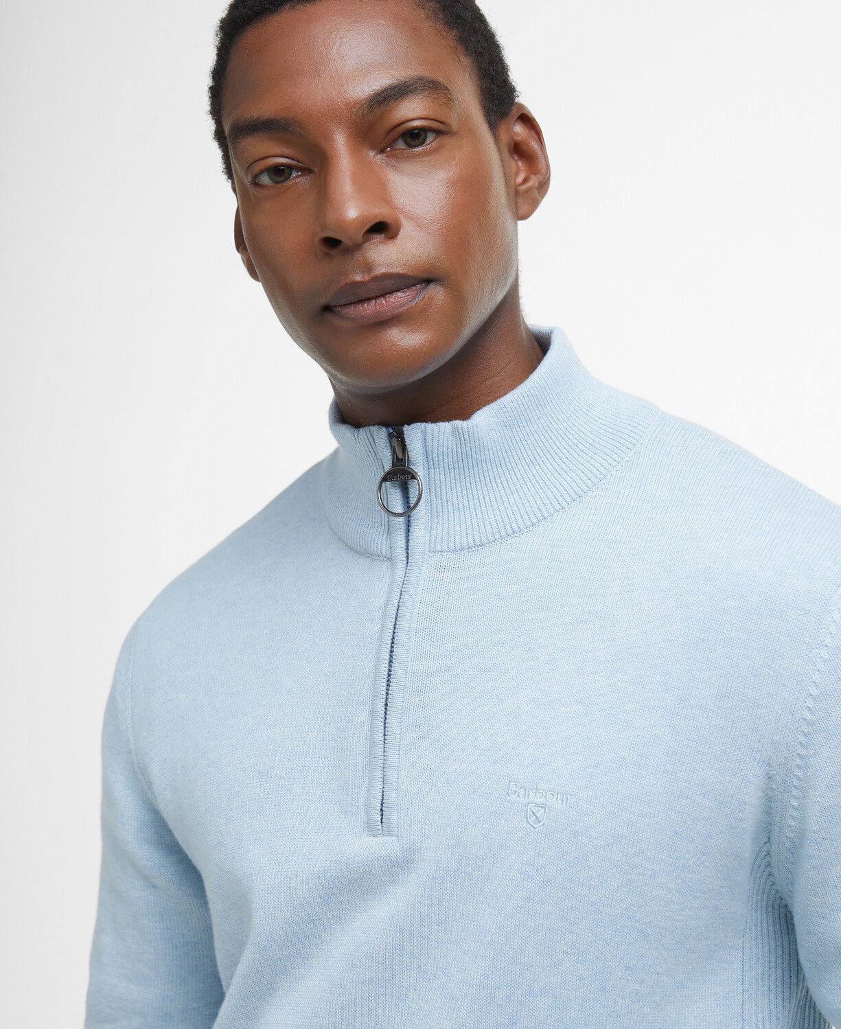 An image of the Barbour Cotton Half Zip Knit Sweater