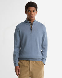 Cotton Half Zip Knitted Jumper