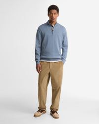 Cotton Half Zip Knitted Jumper